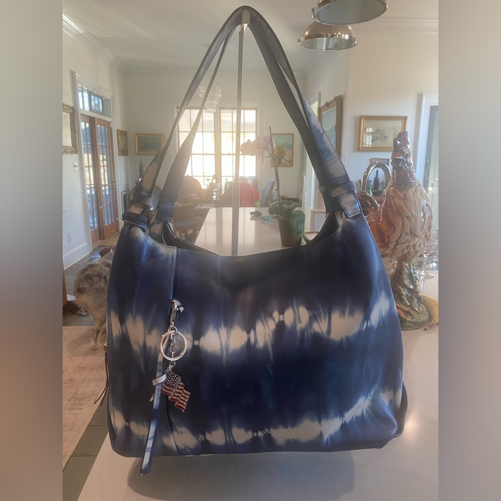 Vince Camuto Blue Tie-Dye Women's Leather Bag